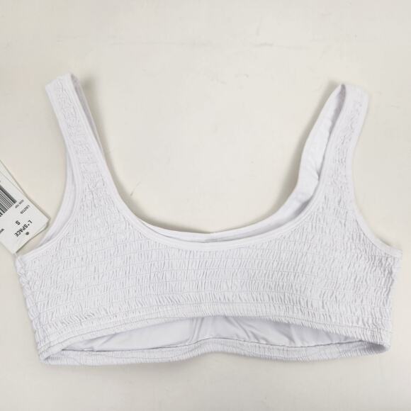 L*Space Izzie Bikini Top in White Size Small NWT Smocked - Picture 3 of 5